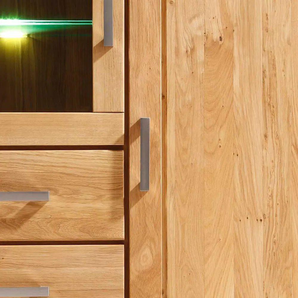 Wohnen Wohnzimmer Wohnwand Ladressa aus Wildeiche geölt und gewachst (vierteilig)