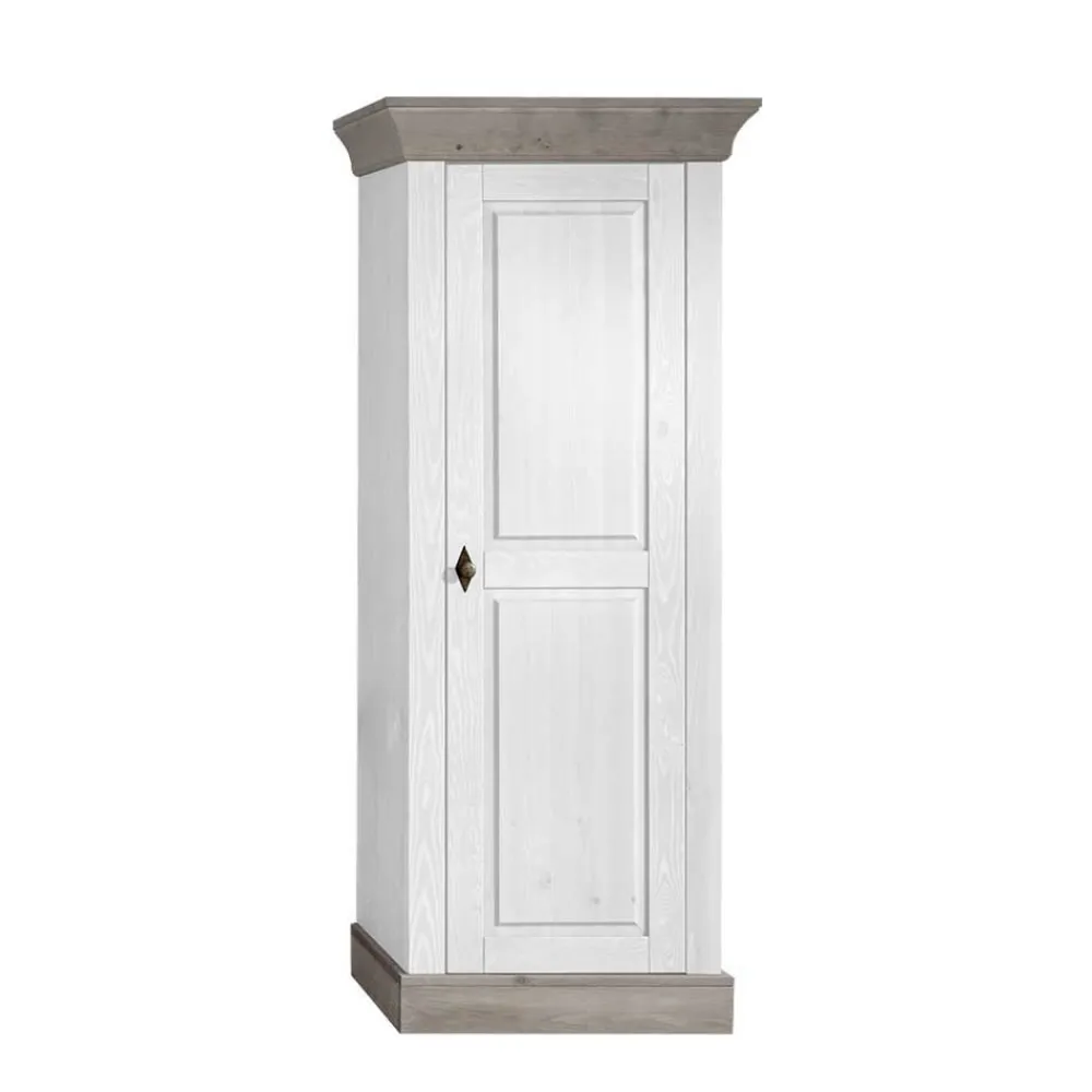 Wohnen Wohnzimmer Wohnwand Mirandesca in Weiß Grau teilmassiv (dreiteilig)