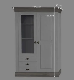 Wohnen Wohnzimmer Wohnwand Mirandesca in Weiß Grau teilmassiv (dreiteilig)