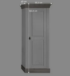 Wohnen Wohnzimmer Wohnwand Mirandesca in Weiß Grau teilmassiv (dreiteilig)