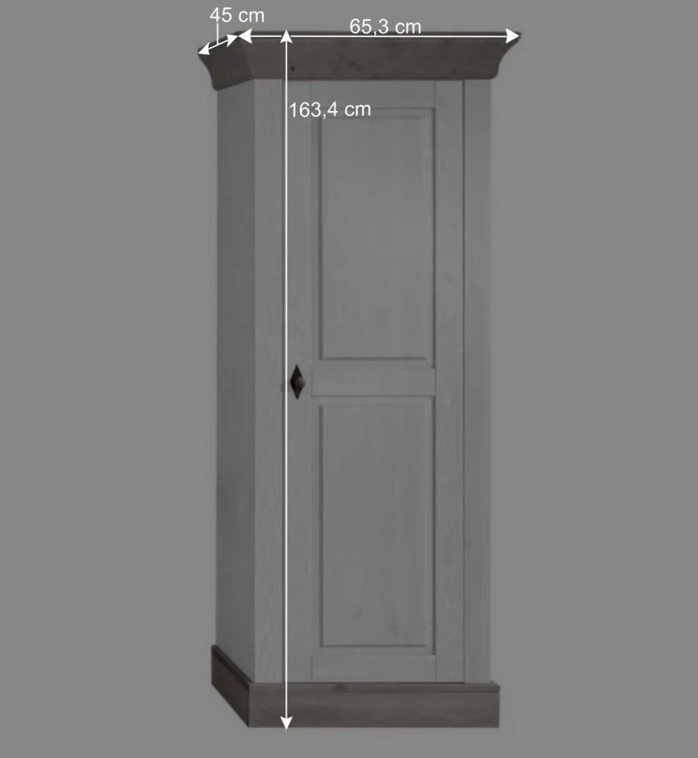 Wohnen Wohnzimmer Wohnwand Mirandesca in Weiß Grau teilmassiv (dreiteilig)