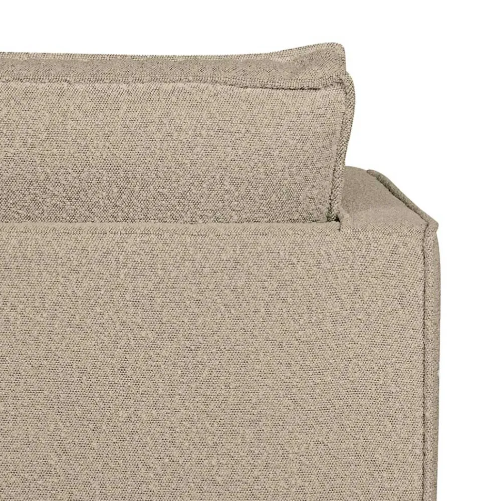 Wohnen Schwarze Möbel|Retro Möbel*Wohnzimmer Zweisitzer in Beige Boucle - Glamoure