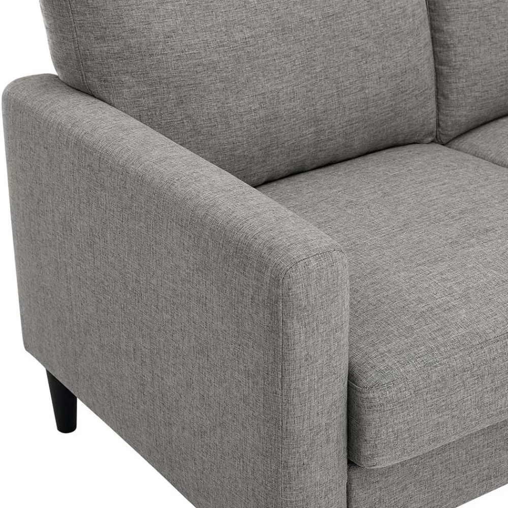 Wohnen Graue Möbel|Sofas*Wohnzimmercouch in Hellgrau Stoffbezug - Katja