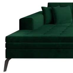 Wohnen Schlafsofas*Wohnzimmerecksofa in Grün Samt - Crabe