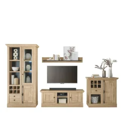 Wohnen Wohnwände|Wohnwand*Wohnzimmer-Landhausmöbel Set - Hengas (vierteilig)