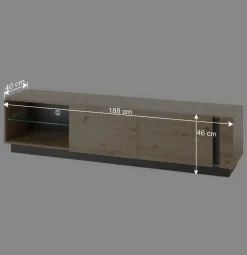 Wohnen Glasmöbel|Wohnzimmer Komplett*Wohnzimmermöbel inklusive Sofatisch - Lairian (sechsteilig)