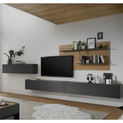 Wohnen Wohnwände|Wohnwand*Wohnzimmermöbel Set 450 cm breit - Ahilav (vierteilig)