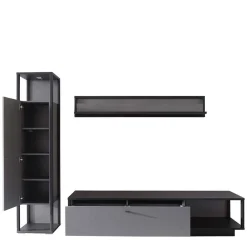 Wohnen Wohnwände|Wohnwand*Wohnzimmermöbel TV Wand in Grau - Ridona (dreiteilig)