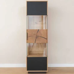 Wohnen Wohnzimmerschränke|Vitrinen*Wohnzimmerschrank aus Eiche und Glas - Masicuri