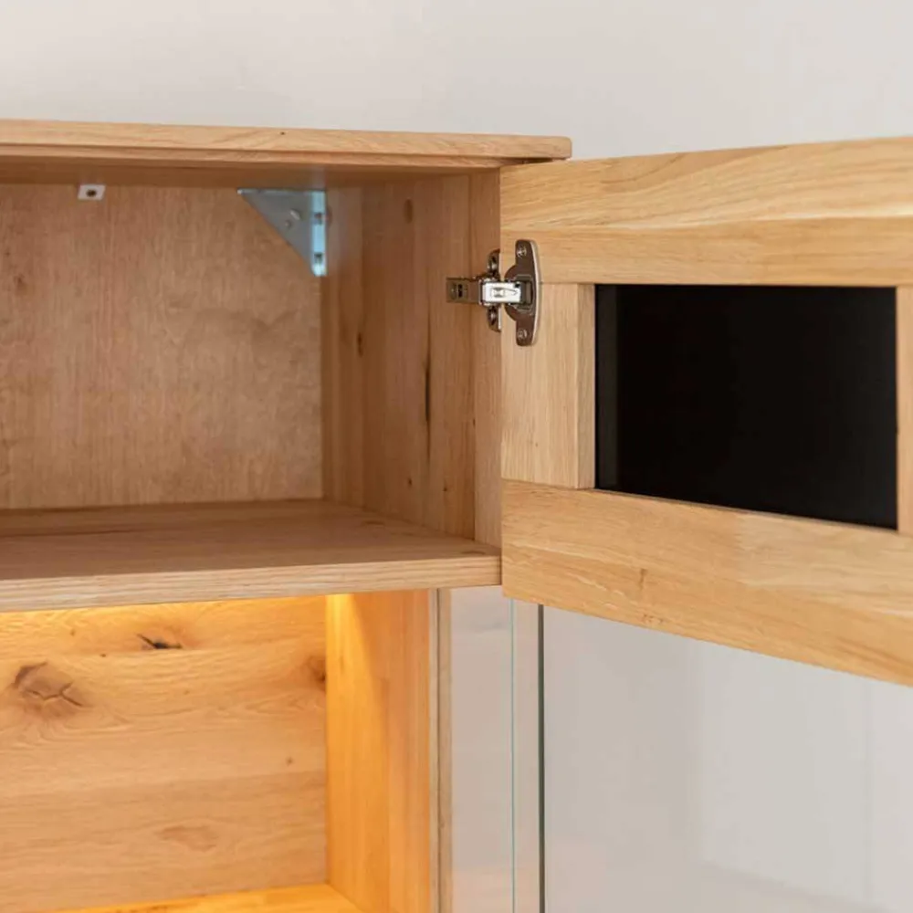 Wohnen Wohnzimmerschränke|Vitrinen*Wohnzimmerschrank aus Eiche und Glas - Masicuri