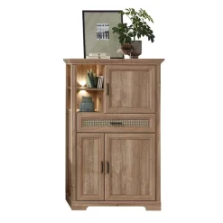 Wohnen Wohnzimmerschrank in Eiche Optik mit LED - Barack