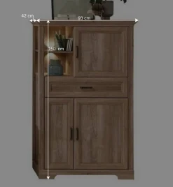 Wohnen Wohnzimmerschrank in Eiche Optik mit LED - Barack