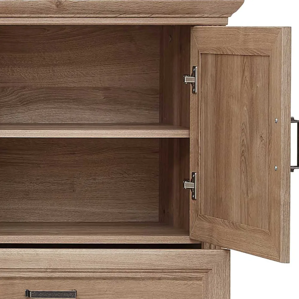 Wohnen Wohnzimmerschrank in Eiche Optik mit LED - Barack