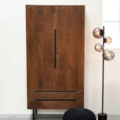 Wohnen Wohnzimmerschrank in Mangoholz Dunkelbraun - Enija