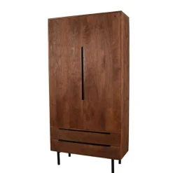 Wohnen Wohnzimmerschrank in Mangoholz Dunkelbraun - Enija