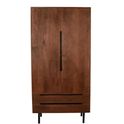 Wohnen Wohnzimmerschrank in Mangoholz Dunkelbraun - Enija