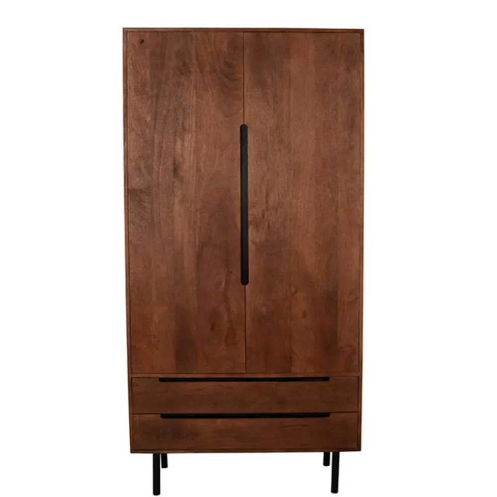 Wohnen Wohnzimmerschrank in Mangoholz Dunkelbraun - Enija