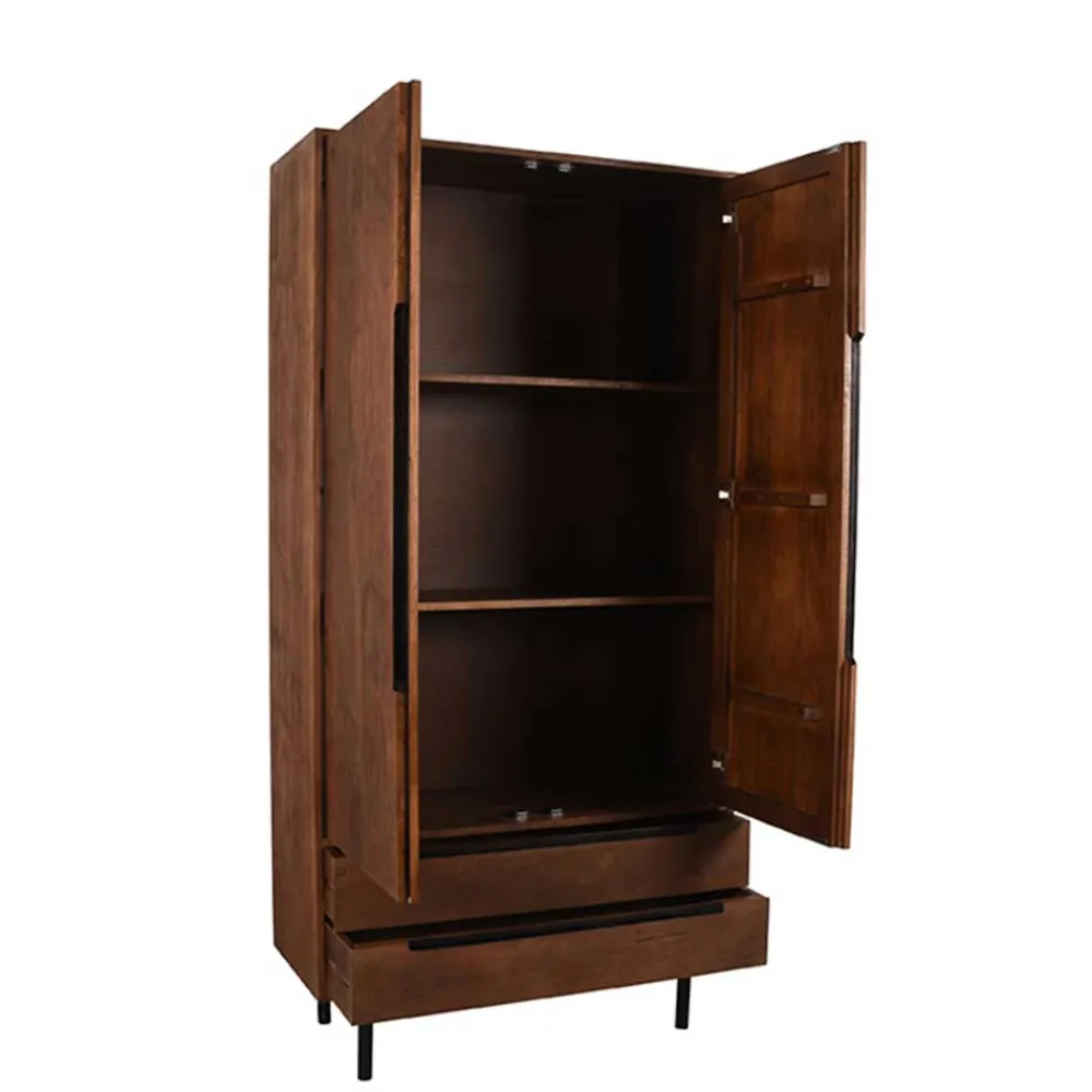 Wohnen Wohnzimmerschrank in Mangoholz Dunkelbraun - Enija