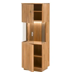 Wohnen Wohnzimmerschrank in Wildeiche Bianco mit Glas - Nelsons