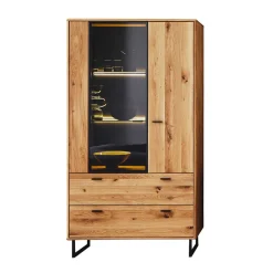Wohnen Wohnzimmerschrank mit Glas Einsatz - 100x186x38 - Flacona
