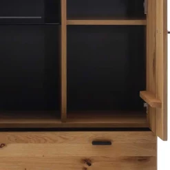 Wohnen Wohnzimmerschrank mit Glas Einsatz - 100x186x38 - Flacona