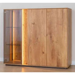 Wohnen Sideboards & Kommoden|Sideboards & Kommoden*Wohnzimmerschrank mit Glas und LED Licht - Cocondar
