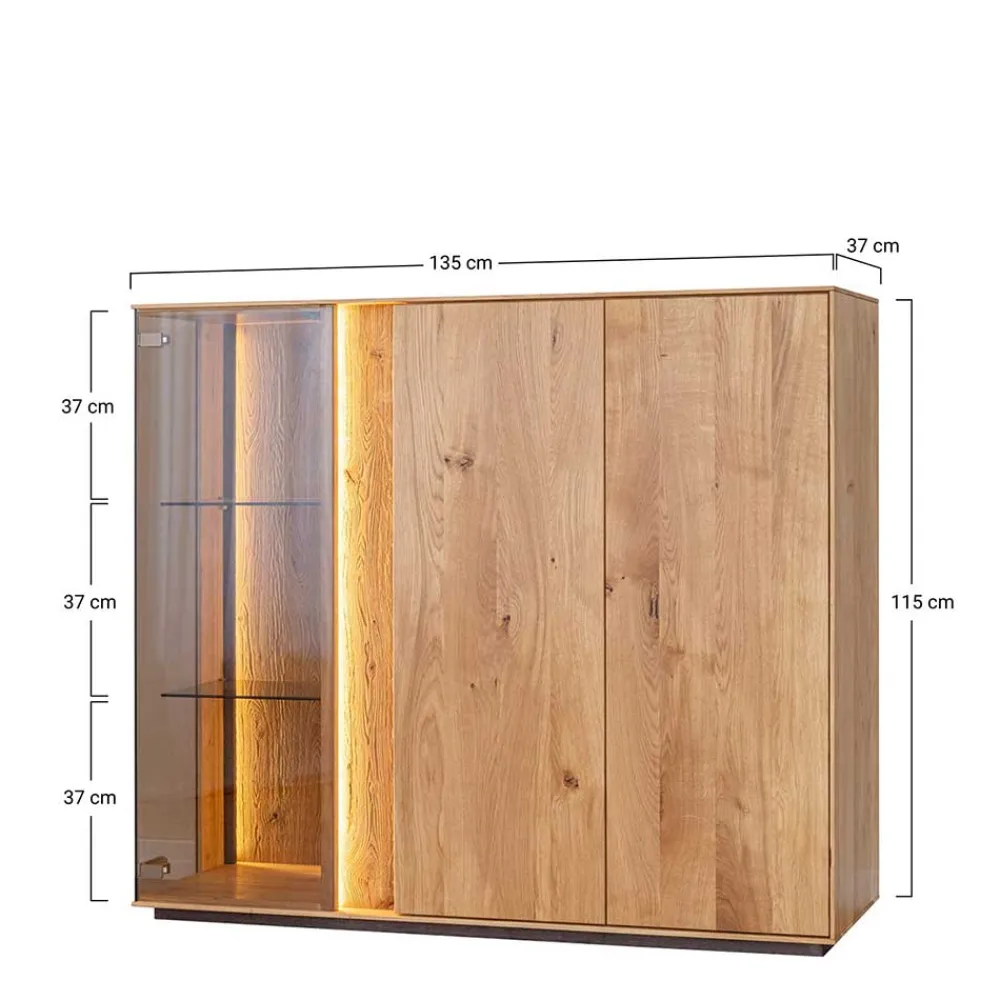 Wohnen Sideboards & Kommoden|Sideboards & Kommoden*Wohnzimmerschrank mit Glas und LED Licht - Cocondar