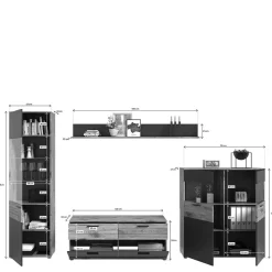 Wohnen Wohnwände|Wohnwand*Wohnzimmerschränke & Regal - TV Wand - Lucios (vierteilig)