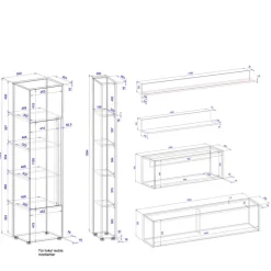 Wohnen Wohnwände|Wohnwand*Wohnzimmerschränke & Regale Kombi - Nonessia (sechsteilig)