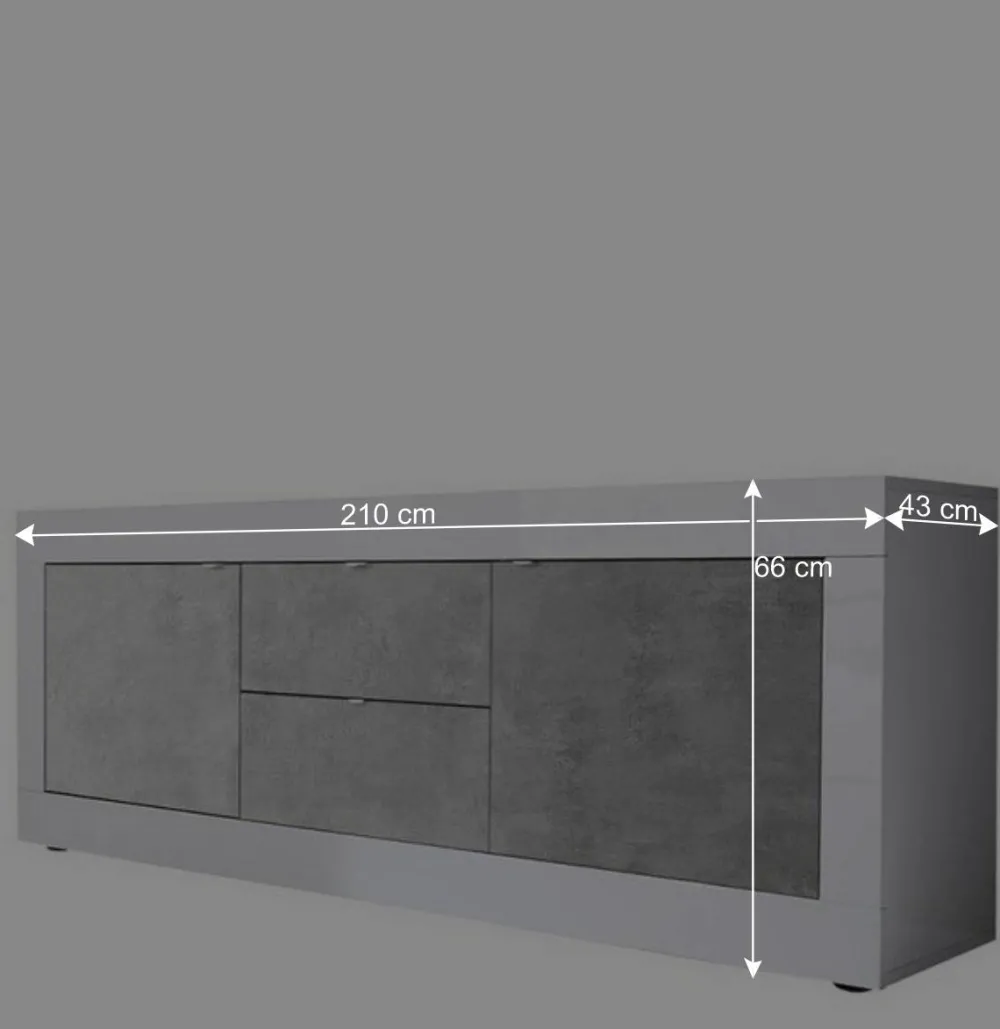 Wohnen Wohnzimmerschränke in Beton Optik - Narandu (zweiteilig)