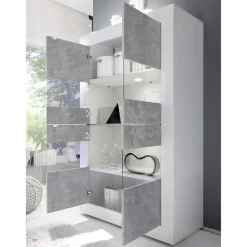 Wohnen Wohnzimmerschränke in Beton Optik - Narandu (zweiteilig)