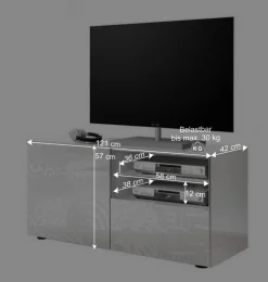 Wohnen Wohnwände|Wohnwand*Wohnzimmerschränke in Hochglanz - Vascaub (dreiteilig)