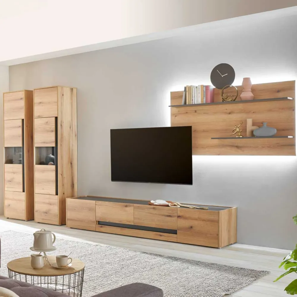 Wohnen Wohnzimmerschränke und Paneel Set - Colomania (vierteilig)