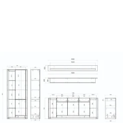 Wohnen Weiße Möbel|Wohnwände*Wohnzimmerschränke und Wandboard Set - Adejano (dreiteilig)