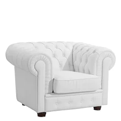 Wohnen Wohnzimmersessel aus Leder in Weiß - Dossera