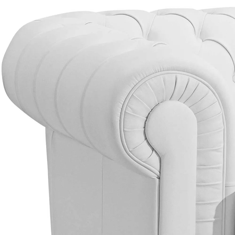 Wohnen Wohnzimmersessel aus Leder in Weiß - Dossera