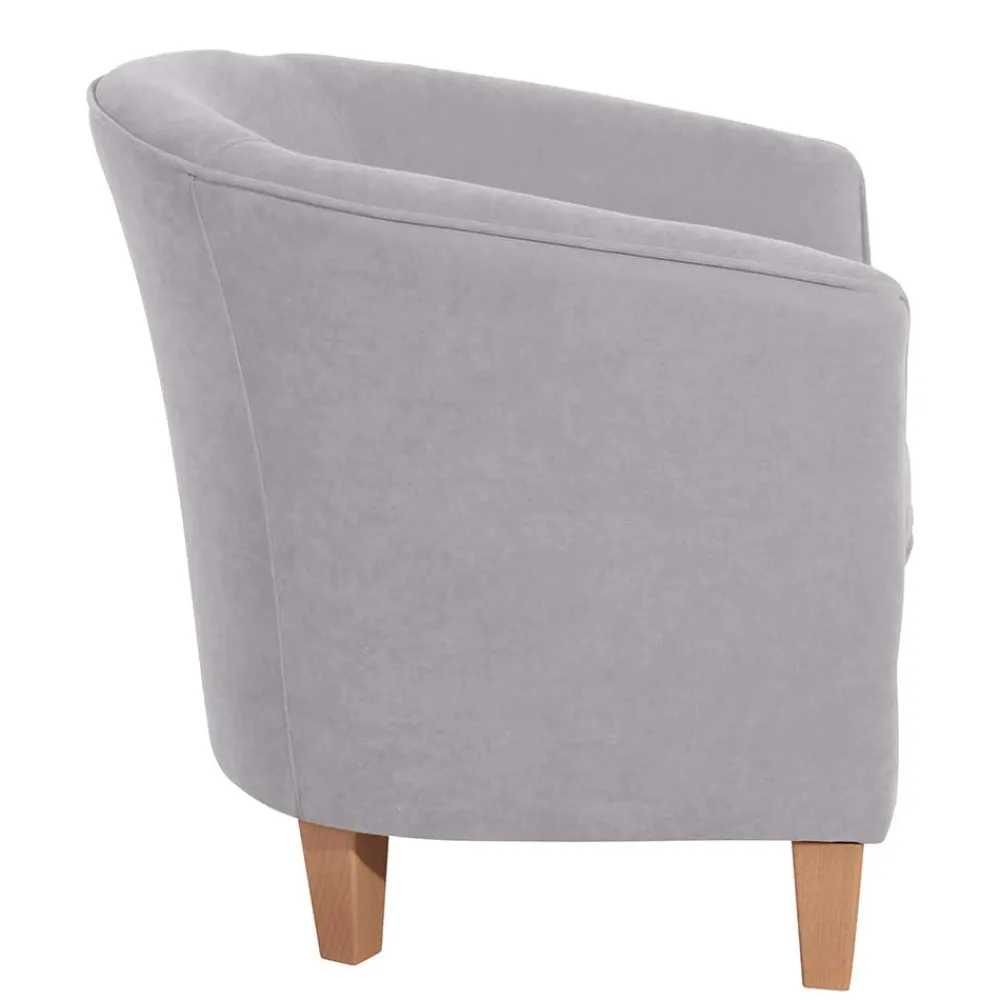 Wohnen Wohnzimmersessel aus Velours Silbergrau - Bekunion