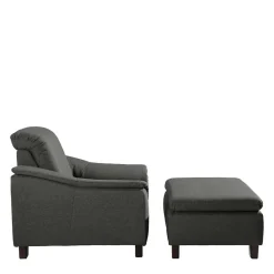 Wohnen Wohnzimmersessel in Anthrazit und Nussbaum - Classimo