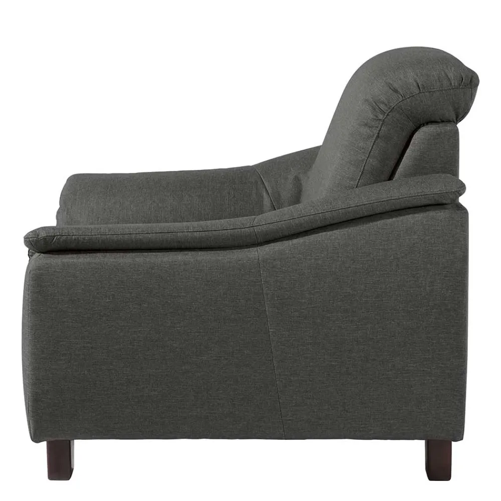 Wohnen Wohnzimmersessel in Anthrazit und Nussbaum - Classimo