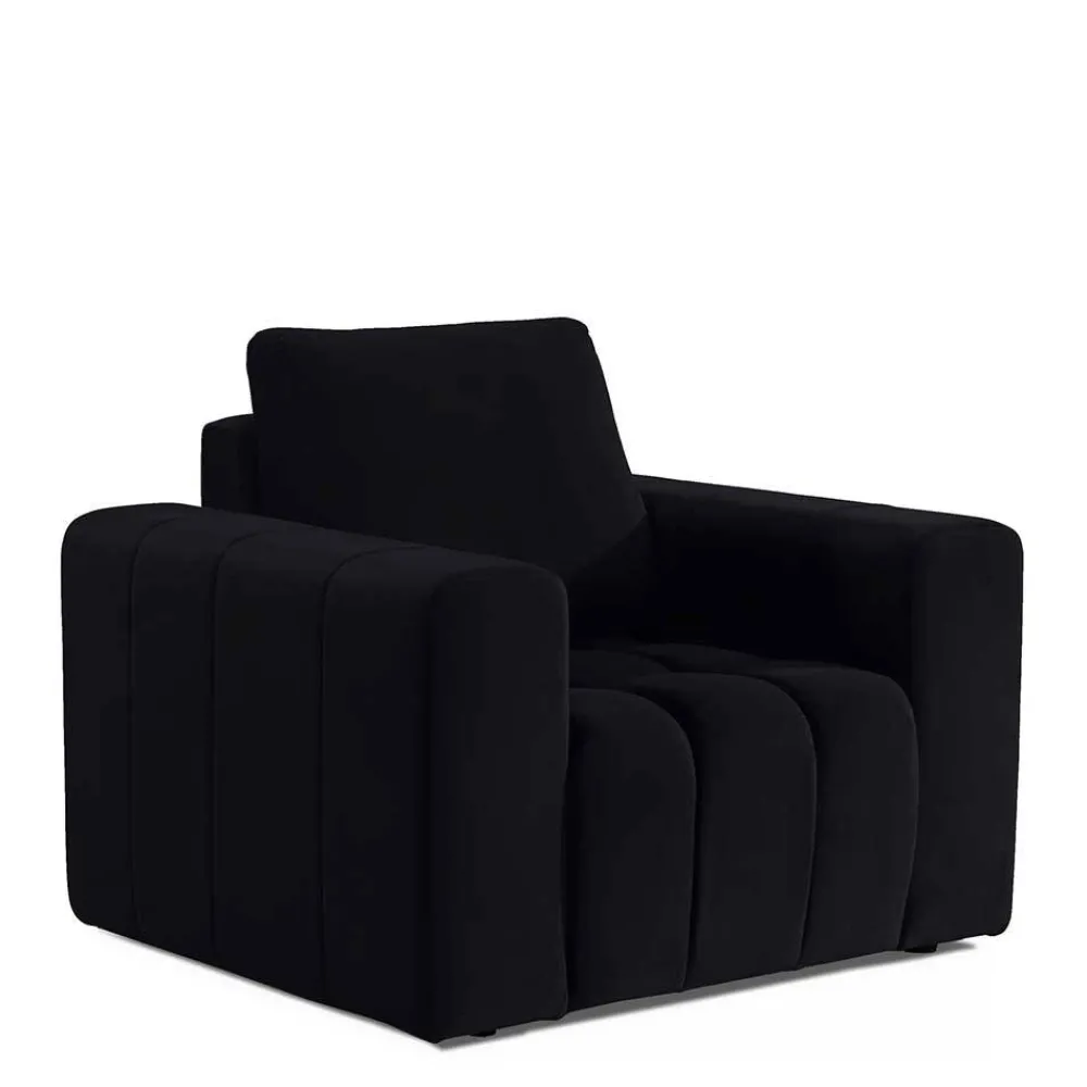 Wohnen Wohnzimmersessel in Schwarz Samt - Graland