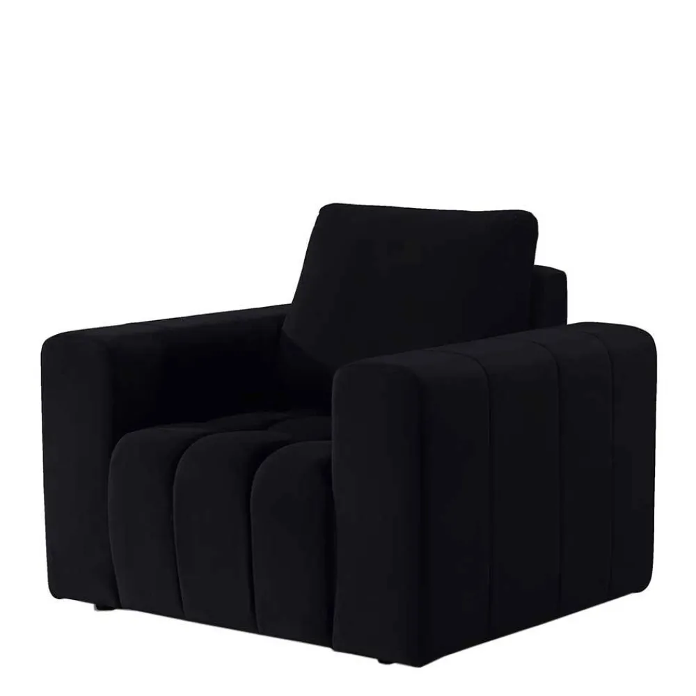 Wohnen Wohnzimmersessel in Schwarz Samt - Graland