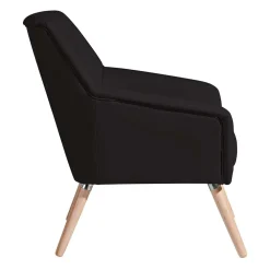 Wohnen Retro Möbel|Sessel & Hocker*Wohnzimmersessel in Schwarz Kunstleder - Ciabeta