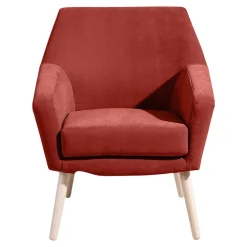 Wohnen Wohnzimmersessel in Terracotta Velours - Emjada