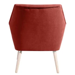 Wohnen Wohnzimmersessel in Terracotta Velours - Emjada