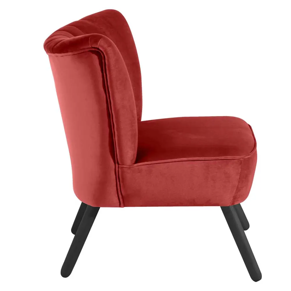Wohnen Wohnzimmersessel in Ziegelrot und Schwarz - Tessini