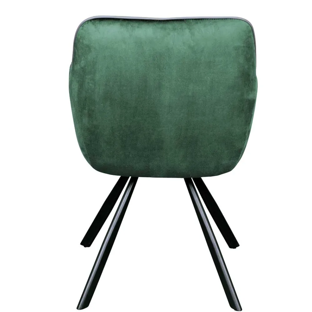 Wohnen Küchenstühle|Esszimmerstühle*Wohnzimmerstuhl mit Armlehnen in Grün Samt - Relindo