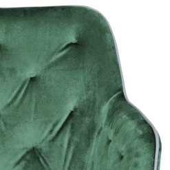 Wohnen Küchenstühle|Esszimmerstühle*Wohnzimmerstuhl mit Armlehnen in Grün Samt - Relindo