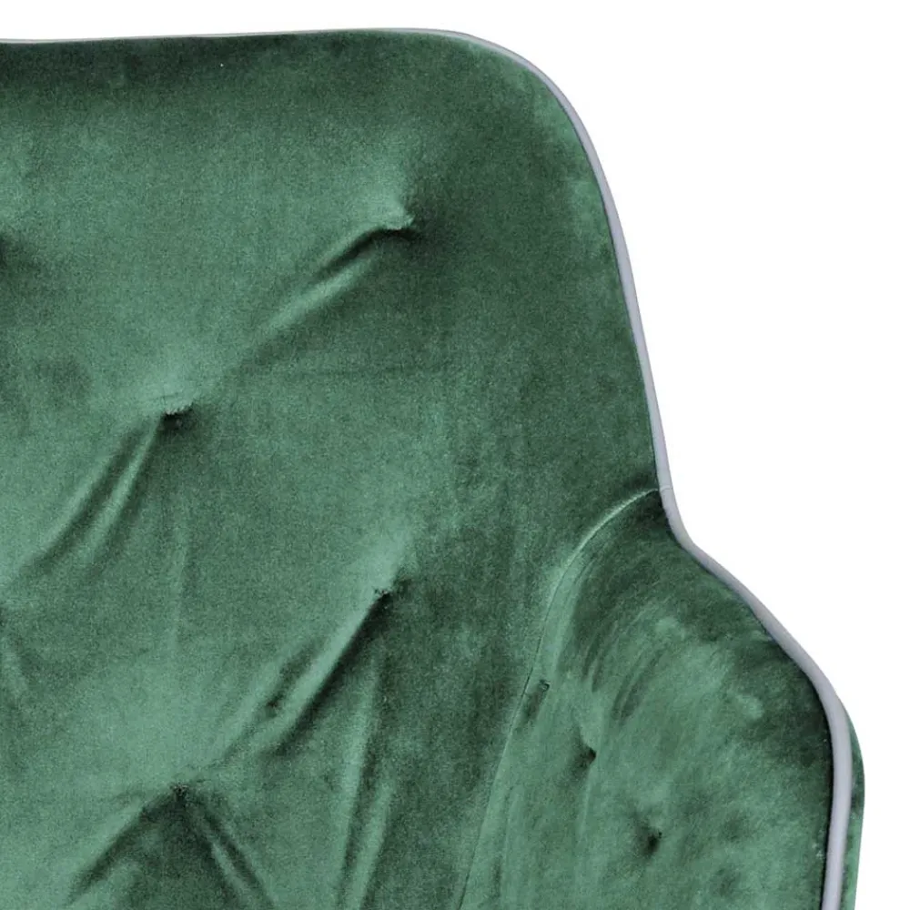 Wohnen Küchenstühle|Esszimmerstühle*Wohnzimmerstuhl mit Armlehnen in Grün Samt - Relindo