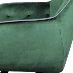 Wohnen Küchenstühle|Esszimmerstühle*Wohnzimmerstuhl mit Armlehnen in Grün Samt - Relindo