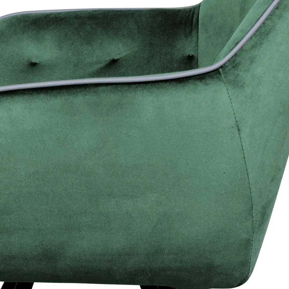 Wohnen Küchenstühle|Esszimmerstühle*Wohnzimmerstuhl mit Armlehnen in Grün Samt - Relindo